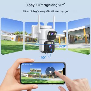Camera Wifi PTZ Năng Lượng Mặt Trời 8MP Với Pin 7800mAh Phát Hiện Chuyển Động Người 4K Màn Hình Kép Camera Giám Sát Ngoài Trời Tương Thích Với Ứng Dụng O-Kam Pro