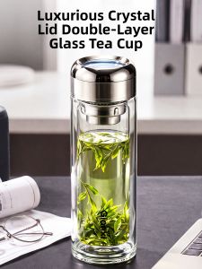 GIANXI | Mens Specialized Tea-Water Separation Double Layer Glass Water Cup