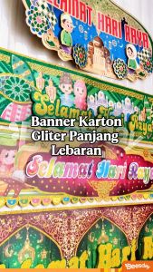 Banner Lebaran Glitter | Dekorasi Idul Fitri | Hiasan Pintu & Jendela