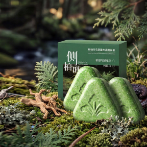 SHUIMUHUACAO | Handmade Cedary Leaf Osmanthus Herb Anti-Breakage Control Oil Dandruff Hair Soap