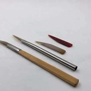 Jewelry Polisher Agate Burnish Knife with Bamboo Handle Polishing Tool for Gold and Silver Jewelry Craft Making and Repair