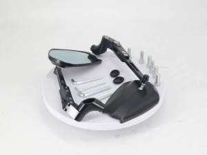 Rearview Mirror Anti-Glare Blue Lens Multi-Angle Adjustable Durable & Sturdy CNC Aluminum Alloy Bracket Clear Vision Safe Riding Wider View More Confidence