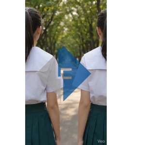 2026 Auslo Factory School Uniform Blouse Only Marine and Baby Collar