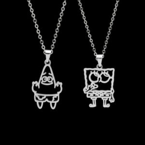 SpongeBob SquarePants คอคู่สร้อย เพื่อนที่ดีที่สุด น่ารักใหม่ ผู้ชาย-ผู้หญิง รูปร่างเท่าที่สุด คู่โซ่ กระโปรงเสริมความงาม