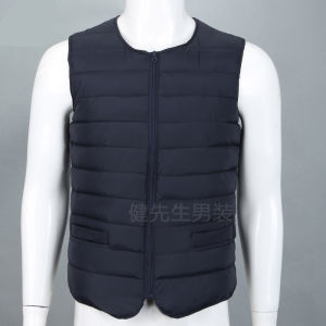 Cotton Vest Men down Cotton-Padded Vest Spring Autumn and Winter Loose and Warm Middle-Aged and Elderly Cotton Waistcoat Mens Cotton-Padded Coat Liner