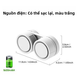 Quạt Cổ USB Mini Có Thể Gập Lại Di Động Có Thể Sạc Lại 1600mAh Gió Làm Mát Im Lặng Cho Thể Thao Quạt Không Cánh 5W Gió Tiêu Chuẩn