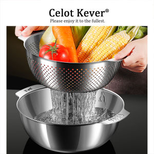 Durable 304 Food Grade Stainless Steel Basin Colander
