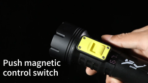Asafee D-511 Professional Fihing Hunting Flashlight Mag-netic Switch Portable Dive Torch With Rechargeable Battery Jar XHP70 LED Ultra Dive Lamp 400 Range Light For Night Diving