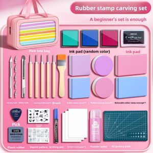 MINGZHUO | Beginner Carving Set Rubber Stamps DIY Kit Tools for Primary Middle School Students Engraving Dedicated