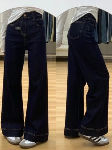 Coco Princess New plus Size Womens Loose Slimming Wide Leg Jeans High Waist Classic Blue plus Size Denim Pants for Pear Shaped Body