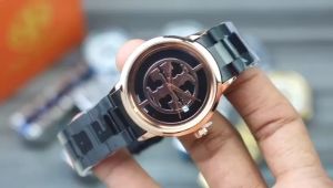 Jam Tangan Wanita Tory Analog Terbaru Rantai Stainless Steel Mewah Fashion Cewek Kekinian Keren Elegan
