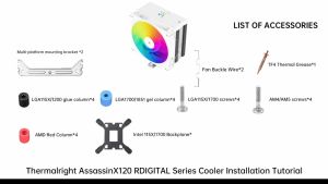 Thermalright Assassin X 120 R Digital CPU Air Cooler - Temperature Display | 4 Heat Pipes for Intel LGA 1150/1151/1155/1156/1200/1700/1851 AMD AM4/AM5