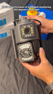 V 380 PRO CCTV Dual Lensa IP66 Warna Full HD Layar Ganda Kamera IP 8MP Aplikasi Wifi Pintar Kamera cctv sambung ke hp Malam Deteksi Gerakan