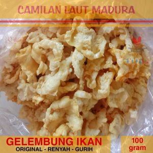 HIPIO GELEMBUNG LAMBUNG IKAN ORIGINAL TANPA TEPUNG SIAP MAKAN 100 gram Renyah Gurih Camilan Laut Madura Oleh Oleh Khas Perut Glembung Hupio Hupio Qday Classic Surabaya | Cemilan Krupuk Kerupuk Fresh Murah Hemat Ekonomis CLM