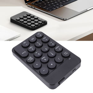 Mini Numeric Keypad with Round Keycaps 2.4G Wireless & BT Portable Financial Accounting Numpad Number Keyboard for PC Laptop