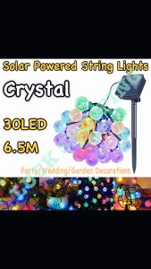 Crystal Solar String Lights 6.5 Meter 30 LED Solar Waterproof Christmas Lights Outdoor Home Decoration Solar Led String