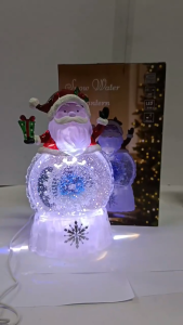 ONELINE #25017 Christmas Water Glass Snow Man with Light and Music