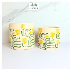 The Leaferie Tierra Plant pot (2 sizes) Ceramic Flowerpot Planter Flower pots