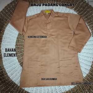 Baju Sekolah Padang cokelat Pramuka Kantong Bawah Bahan Elemen