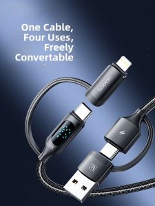 Toocki | Toocki PD60W Fast Charge Multi-Head Data Cable Android Universal OPPO Mobile Flash Charge Type-C Car Charging Adapter