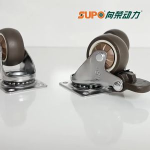 Bánh xe nội thất – Càng mạ kẽm – 2 Bạc đạn – Vỏ cao su đặc
