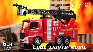 MAINAN EDUKATIF TRUCK PEMADAM PMK RC FIRE RESCUE HENGJIAN SERIES SEMPROT AIR SIRENE LAMPU