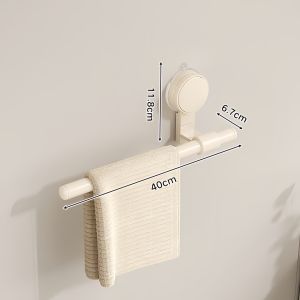 Bathroom Towel Rack Suction Cup Toilet Paper Holder Storage Shelf Washroom Bath Towel Rod No Drilling Required Organizer