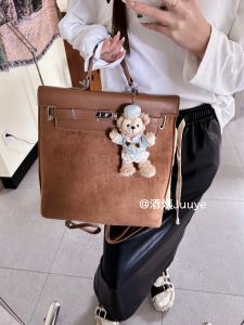 Aunt Juuye Korean Style Suede Large Capacity Kelly Backpack Cow Leather Shoulder Satchel Messenger Bag