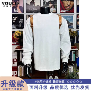 Áo Thun Nam Tay Dài Màu Đen Nguyên Chất Cleanfit Cổ Tròn Không Mũ Cotton Dày Mặc Trong Mùa Thu