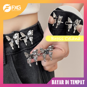 FXG Kancing Pengecil Celana Jeans Rok Bahan Metal Motif Kupu Kupu Lucu Gaya Fashion Wanita Korea BRS07