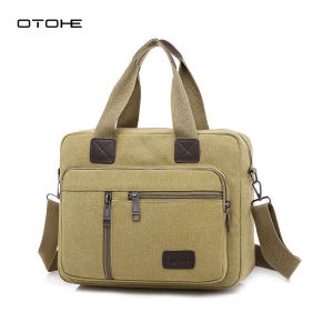 OTOHE Mens Canvas Bag Retro Shoulder Bag Waterproof Messenger Bag Fashion Handbag Commuter Bag Lightweight Casual Bag Fashion Leisure Sport Street Bag for College Student