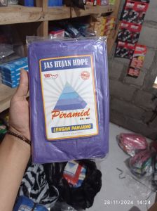 1Pcs Jas Hujan Plastik Mantel Plastik Lengan Panjang LPDE & HDPE