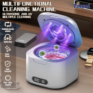 TINSOL New Portable UV Ultrasonic Denture Cleaner Braces Ultrasonic Cleaner Jewelry Cleaner Mini UV Ultrasonic Denture Cleaner