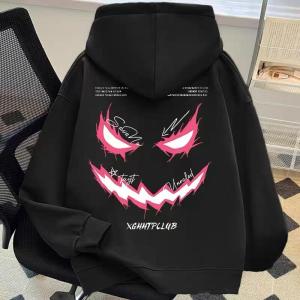 เสื้อสเวตเตอร์มีฮู้ดผ้าฝ้ายแท้ 100% สำหรับเด็กและเยาวชน ฤดูใบไม้ร่วง/ฤดูหนาว เสื้อคลุมกันหนาวแบบหลวมๆ สำหรับเด็กและเยาวชน