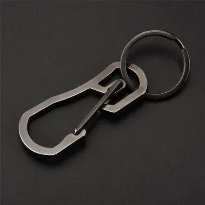 Titanium Heavy Duty Carabiner Keychain EDC Quick Release Hooks With Titanium Key Ring