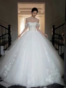 สไตล์เกาหลี เรียบง่าย Elegance One Shoulder Wedding เดรส สําหรับเจ้าสาว ผ้าคุณภาพสูง ฤดูร้อน สินค้าใหม่ เรียบหรู Sensation