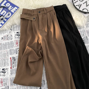 กางเกงขายาวทรงหลวมสไตล์ย้อนยุคสไตล์อเมริกันสำหรับผู้ชาย กางเกงขายาวลำลองฤดูใบไม้ผลิและฤดูใบไม้ร่วง สไตล์ฮ่องกง INS แบรนด์เทรนด์