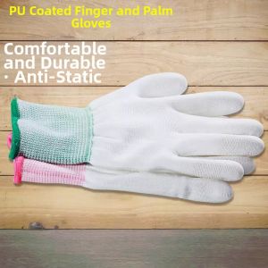 PAMPAS | Thin White Nylon PU Coated Palm Static-free Work Gloves 36 Pairs