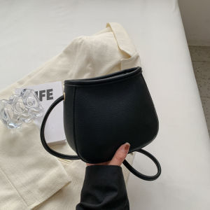 Casual Trendy Small Shoulder Bag for Women 2023 Newins Crossbody Bag Soft Surface Zipper Closure Pure Color Japan and South Korea Style