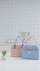 MACARON Insulated Lunch Bag Thermal Bag Portable Zipper Cooler Lunch Box Bento Carry Storage Bag WaterProof