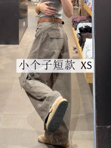 Loose High Waist Wide Leg Jeans Casual Workwear Denim Pants for Short Women 145 Autumn Fashion Straight Cut Loose Fit