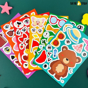 BEAR TALE Christmas Sticker Set 6 Sheet with Multiple Themes Removable Stickers Kindergarten Materials