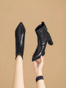 Josiny | Slender High-Heeled Ankle Boots Pointed Toe French Fashion