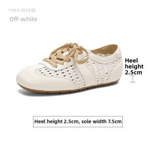 Josiny | Breathable Carved Mesh White Shoe