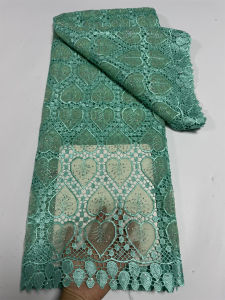 African High-Quality Guipure Cord Mesh Lace Fabric Nigerian Embroidered Water Soluble for Women Wedding Dress Sewing