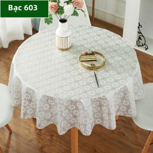 Bàn Tròn PVC Chống Thấm Nước Chống Dầu Chống Trượt Không Cần Giặt Bàn Ăn Bàn Trà Đệm Bàn Tấm Lót Phủ Bằng Vải Cotton Polyester