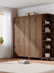 【Lifetime warranty】 Wooden Wardrobe Multifunctional Wardrobe Simple Modern Clothes Storage