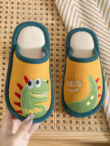 Childrens Dinosaur Themed Slip-resistant Cotton Slippers Indoor Home Wearable Spring Autumn Cartoon Animal Pattern Boys Shoes