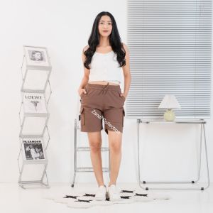 Celana Pendek Cargo Wanita Hotpants Cargo Bengalin Stretch