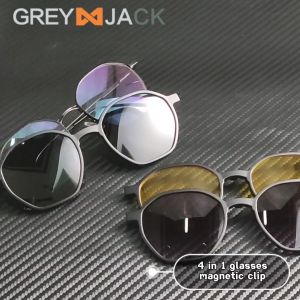 Grey Jack Kacamata Clip On 3in1 Lens Polarized Night Drive Bahan Metal+TR Ringan Kokoh Bisa Minus Antiradiasi Blueray Photocromic Bluecromic 8135